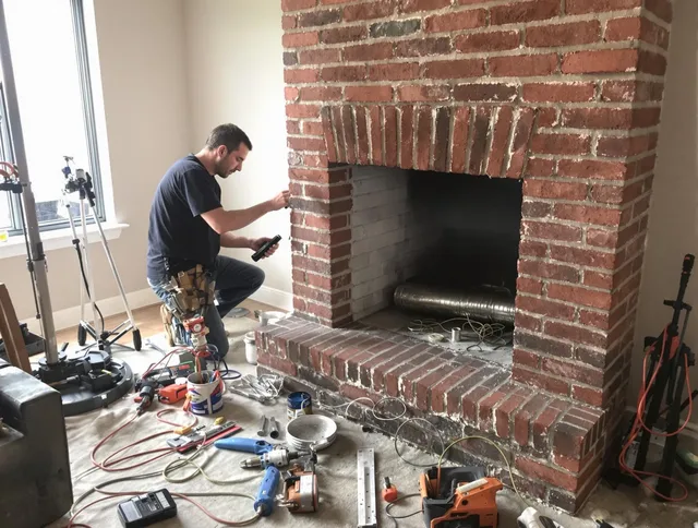 Coconut Creek Chimney Sweep specialist finalizing chimney liner service in Coconut Creek, FL
