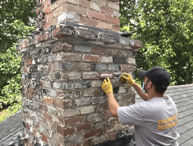 In-progress chimney restoration by Coconut Creek Chimney Sweep in Coconut Creek, FL