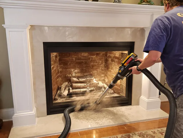 Fireplace cleaning performed by Coconut Creek Chimney Sweep in Coconut Creek, FL